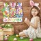 Easter Welcome Door Sign Decorations Wooden Gnome Bunny Wreath Door Hanger Pastel Spring Easter Decorations for Home Wall Front Porch Outdoor